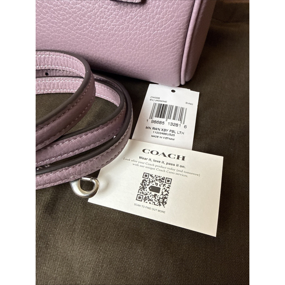 Coach Mini Rowan Crossbody Jasmine Violet Leather NWT - Picture 4 of 6
